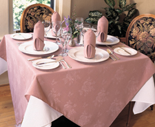 Rose Pattern restaurant table linens by Milliken